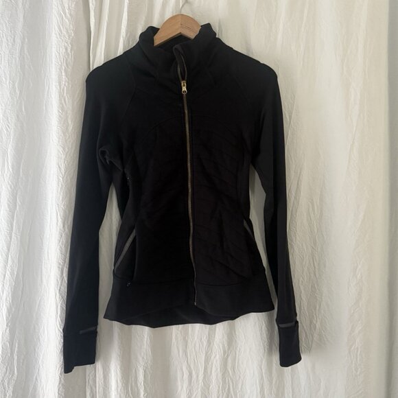 Lululemon Women's Fleece Out Jacket Fabrics and Zipper Vents in Black Size 10 - Picture 8 of 8